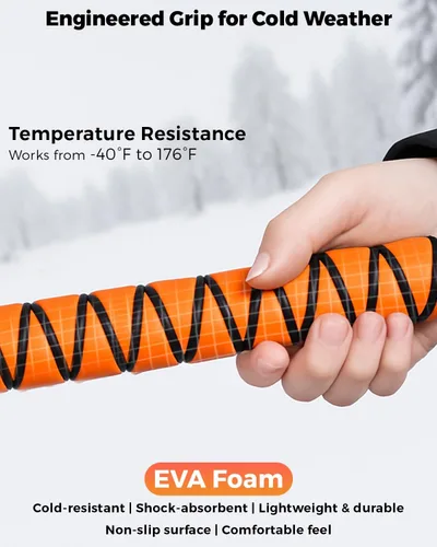 Miniatura 3 de EcoNour Raspadores de hielo extensibles para parabrisas de automóvil de 43 pulgadas, 3 piezas, cepillo telescópico desmontable para nieve