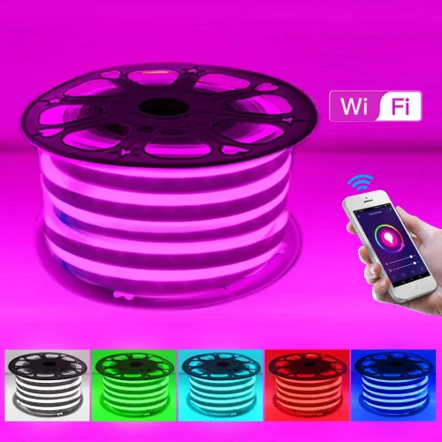 Miniatura 5 de Luces LED de neón, control remoto inteligente WiFi 110-130V RGB regulable, impermeable, 5050 60 LED/m, compatible con Alexa, Google Home, iOS