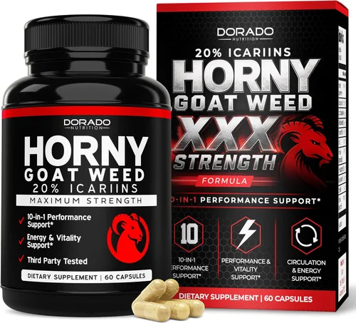 Horny Goat Weed para hombres y mujeres – [20% de Icariins Fuerza Máxima] – Resistencia, Aguante, Circulación, Soporte Articular y de Espalda – Raíz