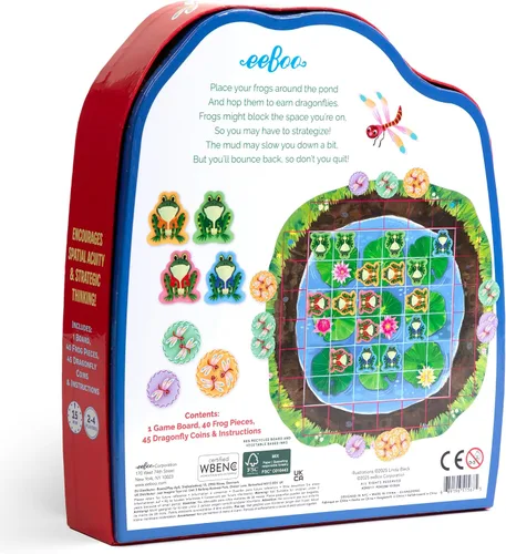 Miniatura 2 de eeBoo Juego de mesa con forma de rana Hopkins, galardonado juego de estrategia espacial y salto de ranas, diversión sin pantalla para 2 a 4