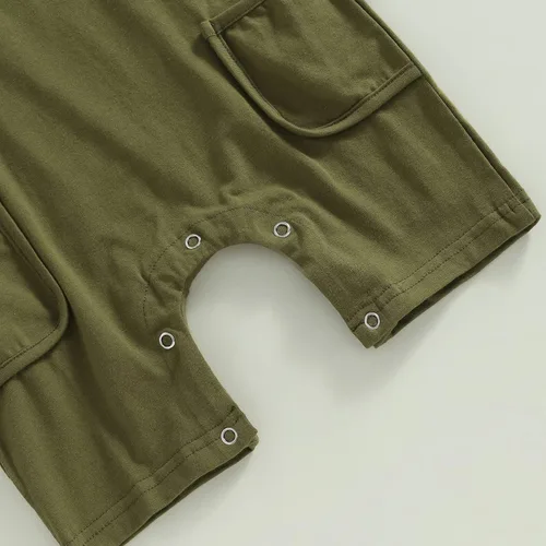 Miniatura 143 de Mameluco unisex de manga corta para bebé recién nacido, con botones, de una pieza, ropa de color sólido