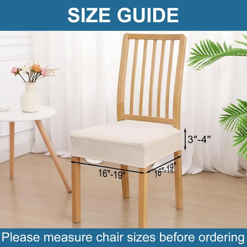 Miniatura 2 de Smiry Juego de 2 fundas de asiento impermeables para sillas de comedor, tela jacquard elástica, extraíble y lavable, fundas protectoras de asiento