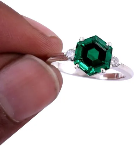 Miniatura 26 de Anillo de plata de ley 925 para mujer, anillo de diamantes de imitación de aguamarina de plata esterlina, anillo Art Deco de marzo, piedra natal