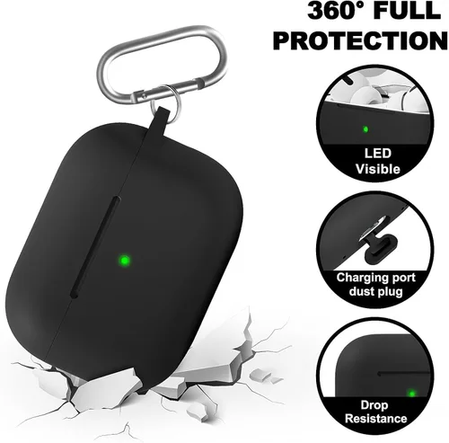 Miniatura 4 de Funda para AirPods Pro 2 con kit de limpieza, compatible con Airpods Pro de 2ª/1ª generación (cable USB-C) con llavero para mujeres y hombres, azul