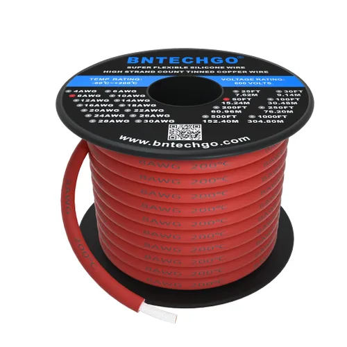 Miniatura 16 de Bntechgo 8 alambres de silicona suave y flexible, silicona resistente a altas temperaturas, altamente eficiente 8 AWG calibre, 1650 hilos de alambre