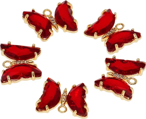 Miniatura 22 de Dijes de latón chapados en oro de circonita de cristal para hacer joyas, pulseras, collares, aretes, colgantes, suministros de manualidades, Mezcla