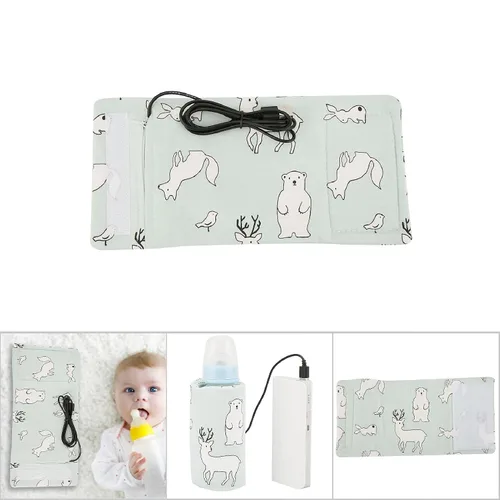 Miniatura 5 de Calentador de biberones USB para bebés, portátil, con dibujos animados, botella de leche, calentador de viaje, calentador portátil para calentar