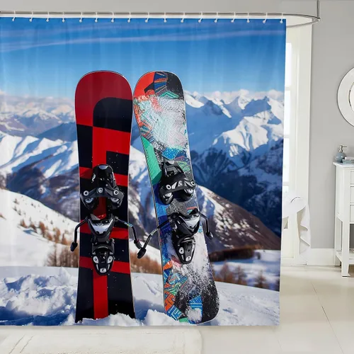 Miniatura 21 de Manfei Musical Shower Curtains Retro Musical Notes Print Bathroom Curtains for Kids Boys Girls Room Decor, Music Theme Waterproof Bath Curtains with
