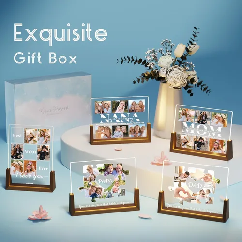 Miniatura 7 de LUCKOR Placa Decorativa Foto Personalizada para Mamá, Regalo del Día de la Madre de Hija, Hijo, Niños, Personalizada para Esposa de Esposo, La Mejor