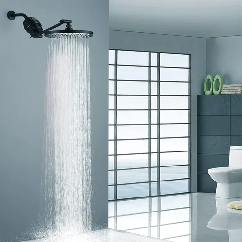 Miniatura 7 de BRIGHT SHOWERS Filtro de ducha, cabezal de ducha de alta salida, filtro de 3 etapas para eliminar agua dura y cloro, mejora la piel, el cabello