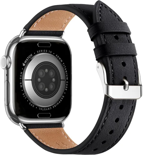 Miniatura 14 de Bestig - Correa compatible para Apple Watch de 38mm, 40mm, correa de repuesto de cuero genuino para iWatch Series 6, SE, 5, 4, 3, 2, 1, Sports &