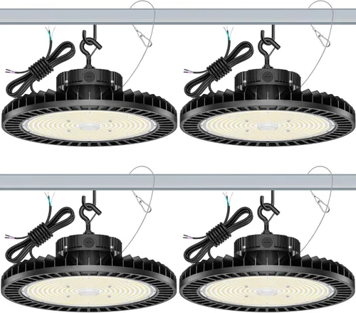 Miniatura 17 de 150W UFO LED alta luz de la bahía 22500LM ETL listado alta bahía LED tienda luces 5000K 0-10V regulable para almacén garaje AC100-277V