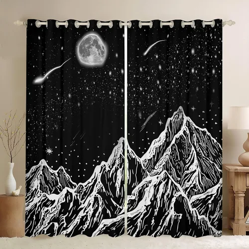 Miniatura 21 de Cortinas con teclas de piano, notas musicales, cortinas de ventana para niños, niñas, adolescentes, con patrón musical, cortinas de ventana