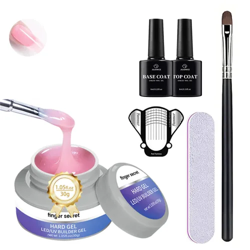 Miniatura 11 de Gel constructor de gel duro para uñas, fuerte y duradero, esculpir en 3D nude para extensión de uñas, 2 onzas (transparente y nude, 1 onza x 2)