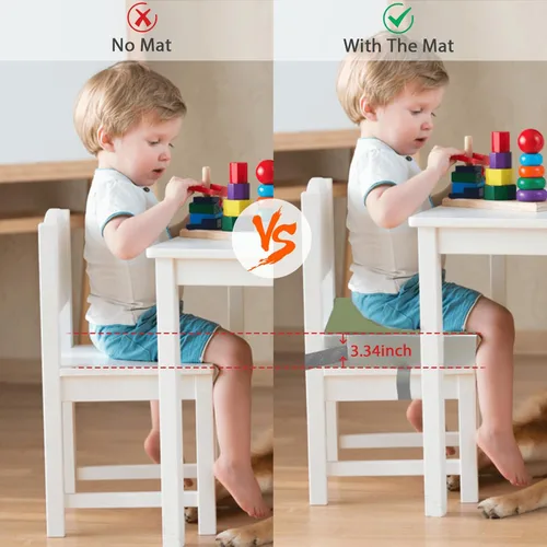 Miniatura 5 de Asiento elevador para mesa – PU impermeable fuerte apoyo asiento elevador para mesa de comedor, silla elevadora portátil con correas elásticas Verde
