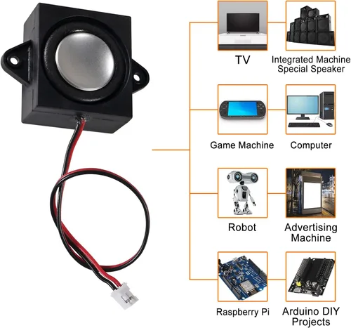 Miniatura 6 de ACEIRMC 4pcs mini altavoz 3W 8ohm para Arduino con interfaz JST-PH2.0 para pequeños proyectos electrónicos 3.3V 5V 3 vatios 8 ohmios