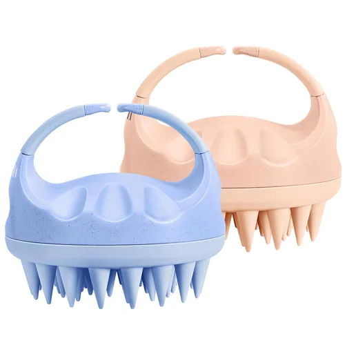 Miniatura 10 de HEETA Masajeador de cuero cabelludo con cerdas de silicona suave, elimina la caspa, alivia la picazón, cepillo de champú para el cuidado del cabello