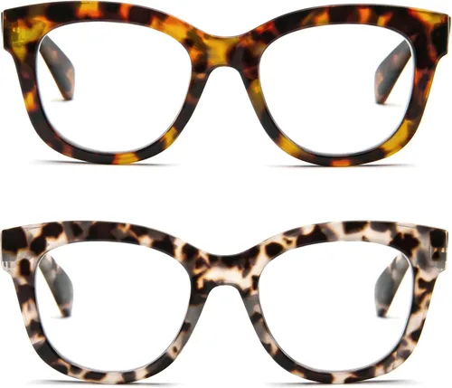 Miniatura 9 de REAVEE Paquete de 2 lentes de lectura retro de gran tamaño para mujeres y hombres, bloqueo de luz azul, para lectores de computadora, elegantes