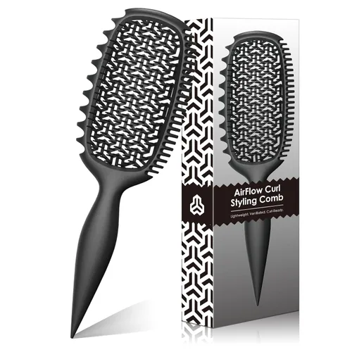 Cepillo para definir rizos para cabello grueso y en bucles, cepillo de cerdas firmes TPEE para desenredar rizos gruesos 4A–4C, cepillo de dientes de