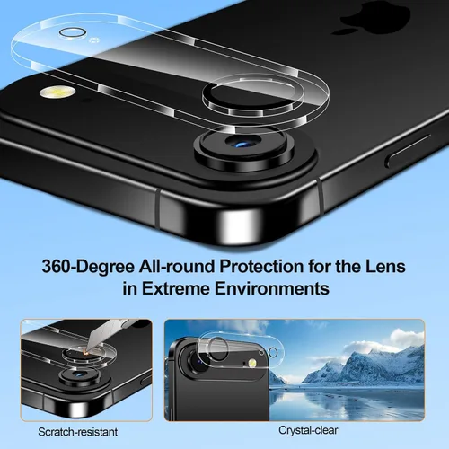 Miniatura 8 de QHOHQ - Paquete de 3 protectores de pantalla de privacidad para iPhone Air+3 protectores de lente de cámara, vidrio templado antiespía de 25°