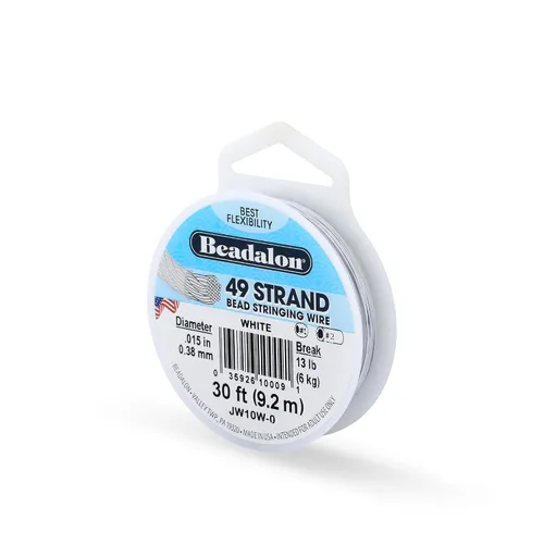 Miniatura 16 de Beadalon Alambre de cuerda de cuentas de acero inoxidable de 49 hebras, 0.024 pulgadas / 0.024 in, oro satinado, 30 pies / 30.2 ft Dorado satinado