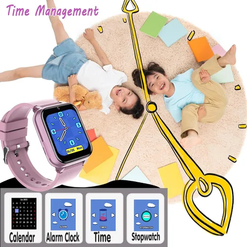 Miniatura 8 de Reloj inteligente para niños, reloj inteligente para niñas y niños con 26 juegos, grabadora de video y reproductor, calendario podómetro, linterna