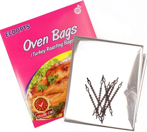 Miniatura 5 de ECOOPTS Bolsas para horno de pavo, bolsas de horno de gran tamaño para cocinar al horno, pollo, carne, jamón, mariscos, verduras, 10 bolsas