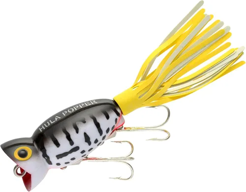 Miniatura 9 de Arbogast Hula Popper - Señuelo de pesca para lubina de agua superficial Vientre blanco de rana