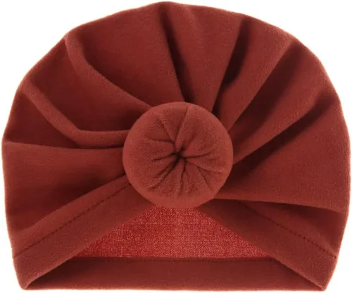 Miniatura 3 de Juego de gorro de algodón para recién nacido, gorro con nudo de dona, suave turbante con lazo