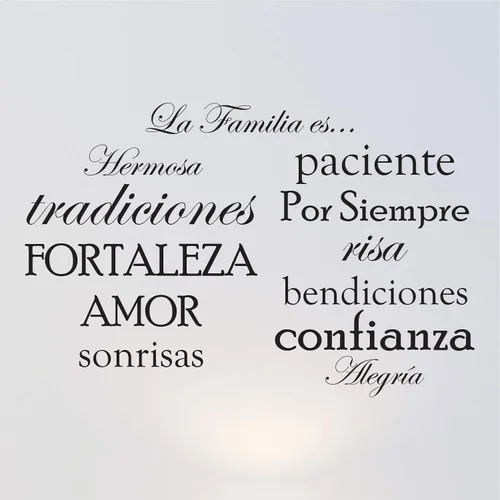 Miniatura 2 de Innovative Stencils Juego de 12 calcomanías de vinilo para pared con frase familiar española, marco de fotos, decoración artística La Familia ES