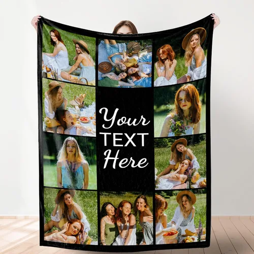 Miniatura 15 de Manta de fotos personalizada para bodas, parejas, fotos para familiares, amigos, regalos personalizados de Navidad y cumpleaños, fabricada