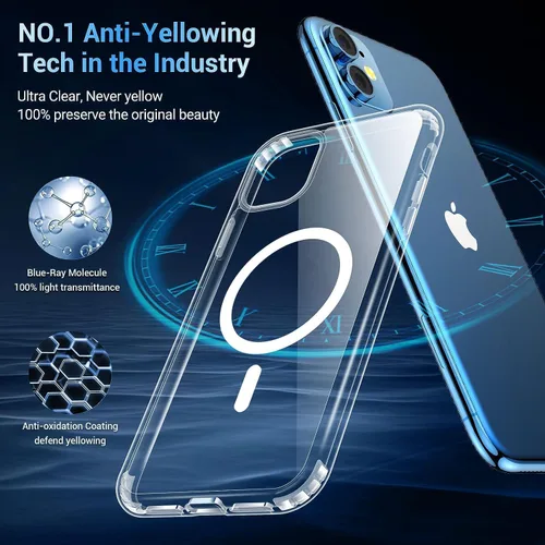 Miniatura 7 de jaroco Funda magnética para iPhone 11 con protector de pantalla, protección resistente, compatible con MagSafe, protección contra caídas de grado