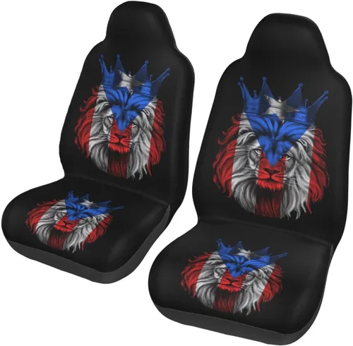 Miniatura 8 de República Dominicana 2 fundas para asientos delanteros de automóvil, fundas universales para asientos delanteros, juego completo de 2 piezas, se