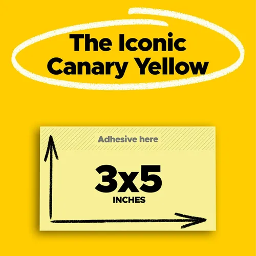 Miniatura 2 de Post-it Notas, 3 x 5 pulgadas, 12 blocs de notas adhesivas, 100 hojas por bloc, amarillo canario, The Original Post-it Note, suministros escolares