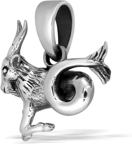 Miniatura 3 de WithLoveSilver - Colgante de plata de ley 925, horóscopo del zodiaco, signo de Capricornio, la cabra marina (22 de diciembre al 20 de enero), Plata