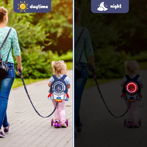 Miniatura 7 de yisibo Mochila para niños con correa de seguridad, mochila antipérdida para niños y niñas