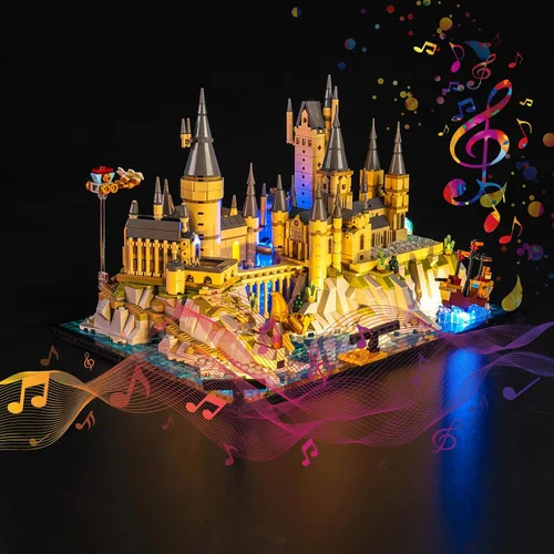 VONADO Luz compatible con Lego Hogwarts Castle and Grounds 76419, versión musical, juego de iluminación creativa, accesorios compatibles con Lego