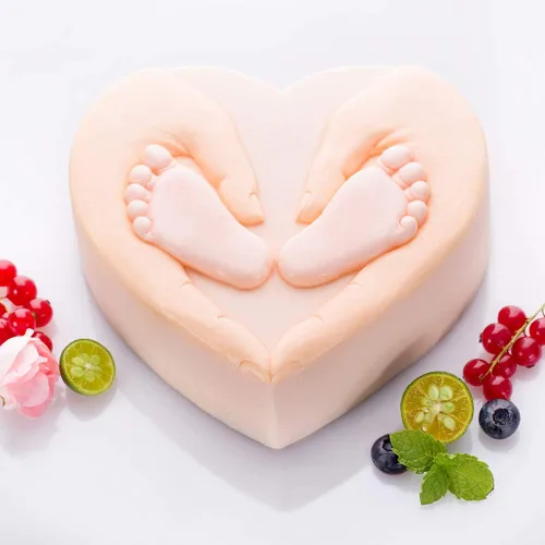 Miniatura 5 de Molde de silicona 3D para pies de bebé, 4 piezas, molde de chocolate para pies de bebé, decoración de pastel de ducha, molde para hornear bricolaje