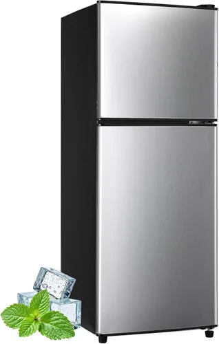 Miniatura 18 de Mini refrigerador con congelador, 3.5 pies cúbicos. Refrigerador pequeño con congelador de 2 puertas con termostato ajustable de 7 niveles estantes
