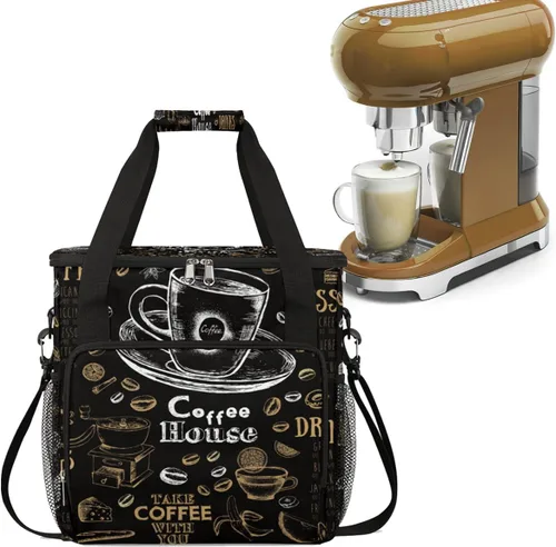 Miniatura 15 de Turquesa comienza tu día con la bolsa de transporte para cafetera, bolsa de almacenamiento de viaje para cafetera, bolsa de almacenamiento de viaje