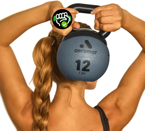 Miniatura 13 de Aeromat Elite Mini Kettlebells – Weighted Exercise Medicine Ball with Anti-Slip Grip & Wide Handle, Strength Training Kettlebell for Squats