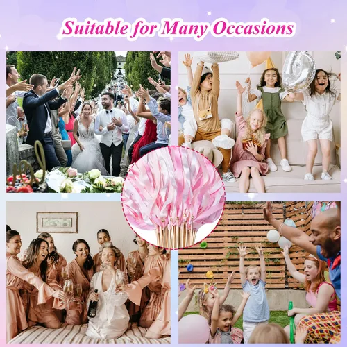 Miniatura 5 de 60 cintas coloridas de boda con campanas, cintas de fiesta, serpentinas, varitas mágicas de hadas de deseos para bodas, fiestas, actividades
