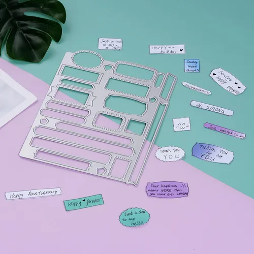 Miniatura 6 de Sucrain 2 troqueles de metal troquelados y sellos de silicona transparente, para hacer tarjetas, papel, manualidades, álbumes de recortes