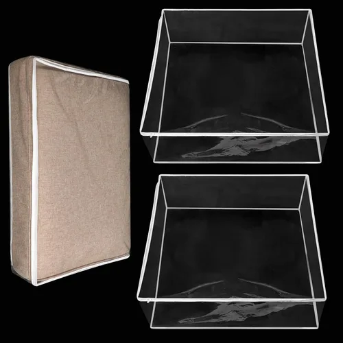 Miniatura 10 de Geetery Fundas de Cojín de Asiento de Sofá de Plástico PVC Impermeables Fundas de Sofá Muebles Funda de Asiento de Sofá para Proteger Contra