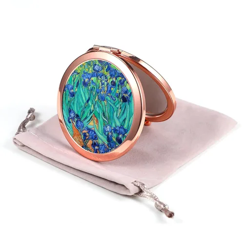 Miniatura 11 de Espejo Compacto Oro Rosa Espejo de Maquillaje Mini Espejo de Bolsillo Plegable Espejo de Mano Portátil de Doble Cara 2x 1x Aumento para Mujeres