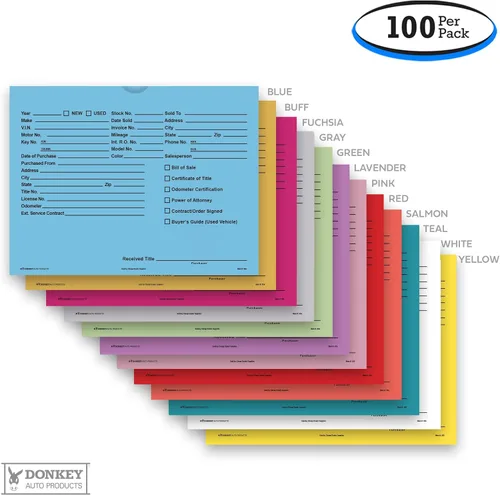 Miniatura 9 de Sobres impresos para ofertas de vehículos de 9 x 12 pulgadas, fundas para ofertas (100 envueltos en plástico retráctil) (azul)