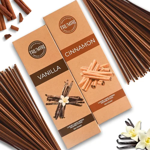 Miniatura 9 de Varitas de incienso de canela, paquete de 100 varillas de incienso, Incienso de Canela, hechas con ingredientes naturales de aroma, insense