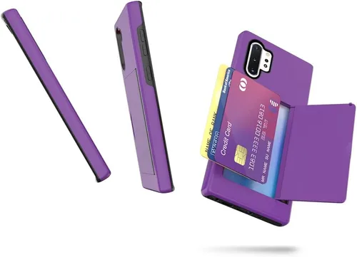 Miniatura 5 de Asuwish Funda para teléfono Samsung Galaxy Note 10 Plus Glaxay Note10+ 5G con protector de pantalla y soporte para tarjeta de crédito híbrido Gaxaly