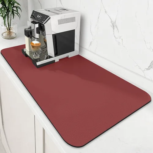 Miniatura 9 de WISELIFE Tapete de café súper absorbente para secar platos, accesorios de barra de café, combina con máquina, tapetes de secado grandes para Negro