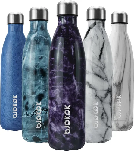 Miniatura 41 de BJPKPK Botella de Agua Aislada 17oz Botellas de Agua de Acero Inoxidable Apta para Lavavajillas Metal Térmica Mantiene Frío y Caliente, Gris Niebla